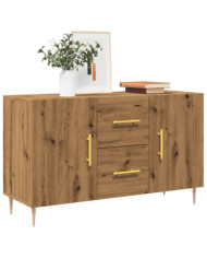 Buffet chêne artisanal 100x36x60 cm bois d'ingénierie | Mobilier & Déco