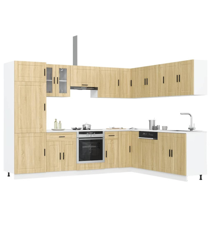 Ensemble d'armoires de cuisine 14 pcs Porto bois d'ingénierie | Mobilier & Déco