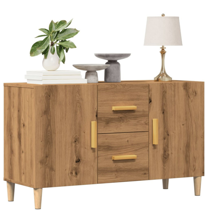 Buffet chêne artisanal 100x36x60 cm bois d'ingénierie | Mobilier & Déco