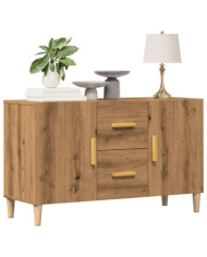 Buffet chêne artisanal 100x36x60 cm bois d'ingénierie | Mobilier & Déco