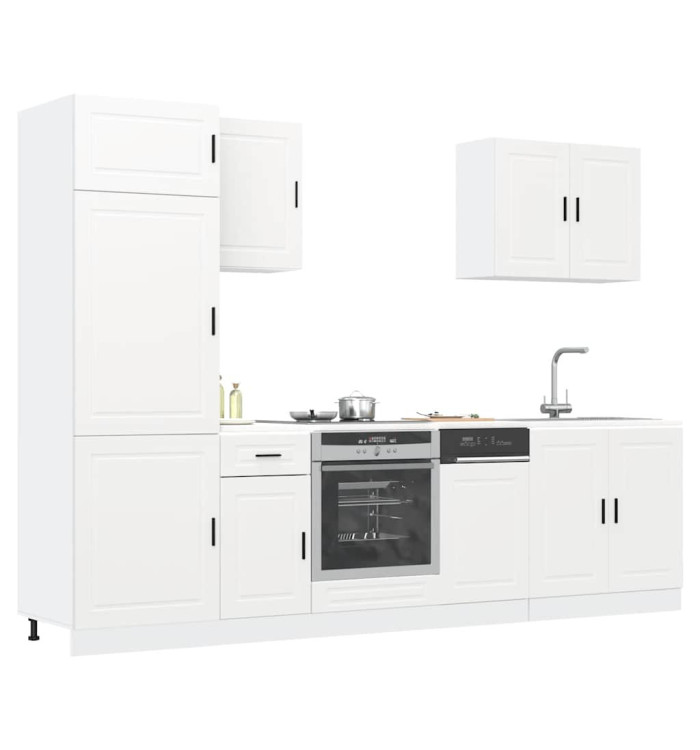 Ensemble d'armoires cuisine 7pcs Kalmar blanc bois d'ingénierie | Mobilier & Déco
