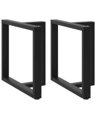 Pieds de table à manger en T, 2 pièces, noir, 80 x 35 x (72-73) cm, acier | Mobilier & Déco
