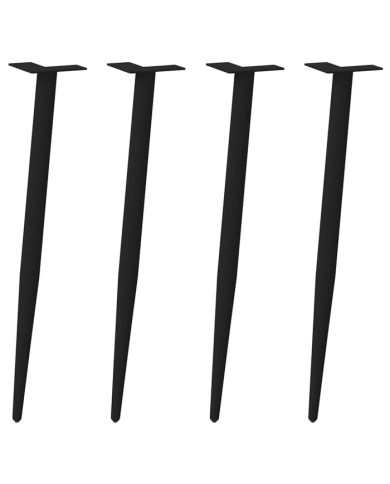Pieds de table console coniques 4 pièces Noir 72-73 cm Acier | Mobilier & Déco