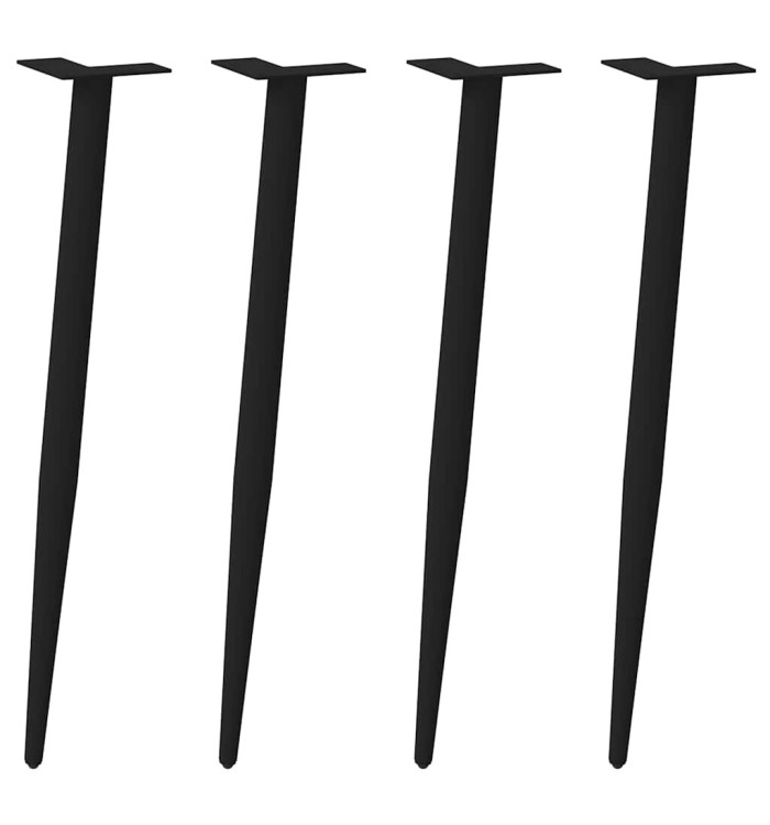 Pieds de table console coniques 4 pièces Noir 72-73 cm Acier | Mobilier & Déco