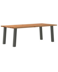 Table à manger marron clair bois de chêne massif rectangulaire | Mobilier & Déco