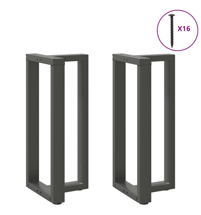 Pieds de table de bar en T, 2 pièces, anthracite, 40 x 35 x (90-91) cm, acier | Mobilier & Déco