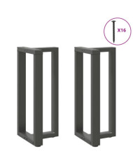 Pieds de table de bar en T, 2 pièces, anthracite, 40 x 35 x (90-91) cm, acier | Mobilier & Déco
