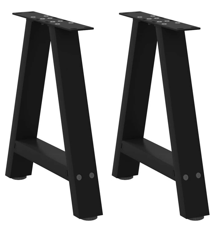 Pieds de table basse en forme de A, 2 pièces, noir, 50 x (42-43) cm, acier | Mobilier & Déco