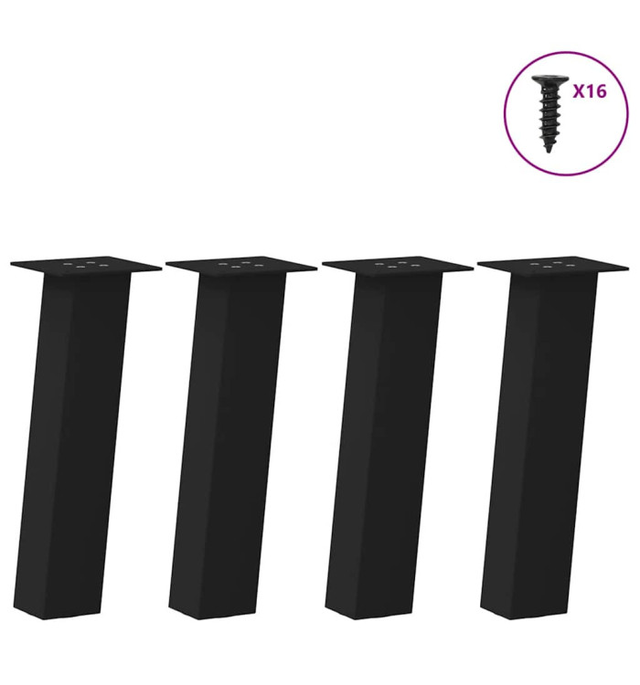 Pieds de table basse 4 pièces Noir 42 cm Acier | Mobilier & Déco