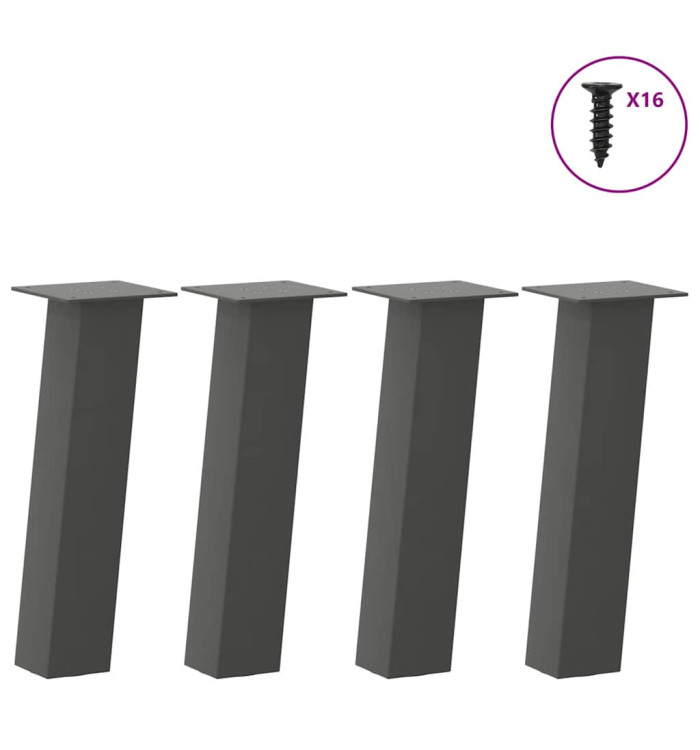 Pieds de table basse 4 pièces Anthracite 30 cm Acier | Mobilier & Déco