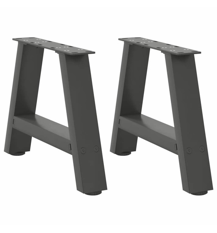 Pieds de table basse en forme de A, 2 pièces, anthracite, 50 x (30-31) cm, acier | Mobilier & Déco