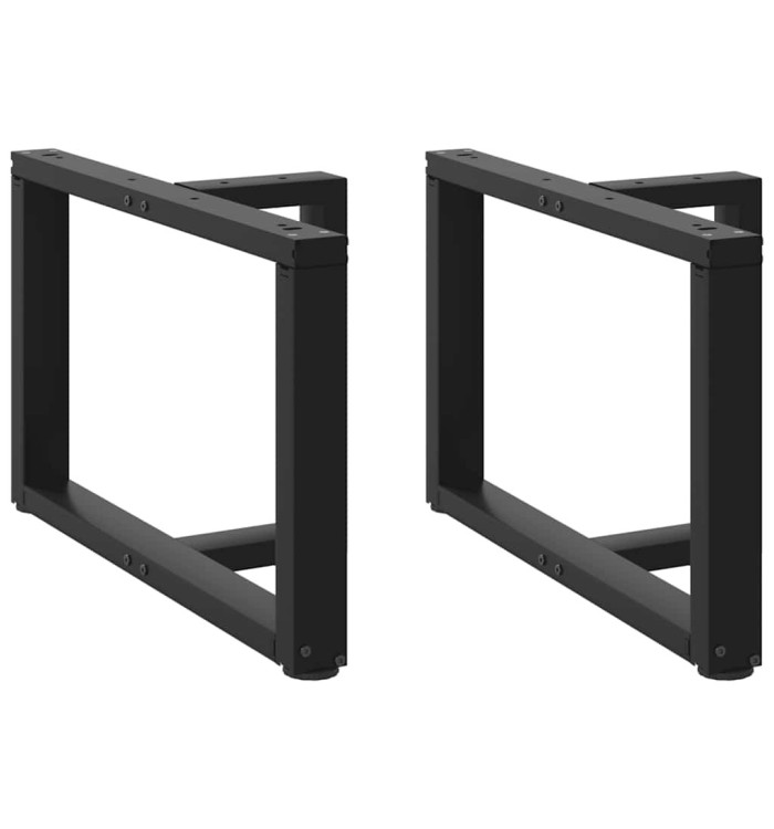 Pieds de table basse en T, 2 pièces, noir, 70 x 25 x (42-43) cm, acier | Mobilier & Déco
