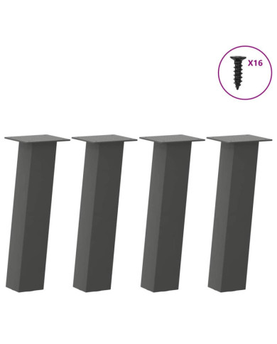 Pieds de table basse 4 pièces Anthracite 42 cm Acier | Mobilier & Déco