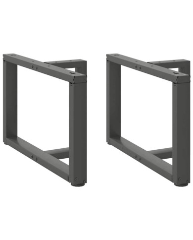 Pieds de table basse en T, 2 pièces, anthracite, 60 x 25 x (42-43) cm, acier | Mobilier & Déco