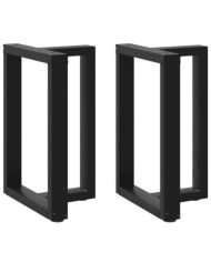 Pieds de table à manger en T, 2 pièces, noir, 50 x 35 x (72-73) cm, acier | Mobilier & Déco