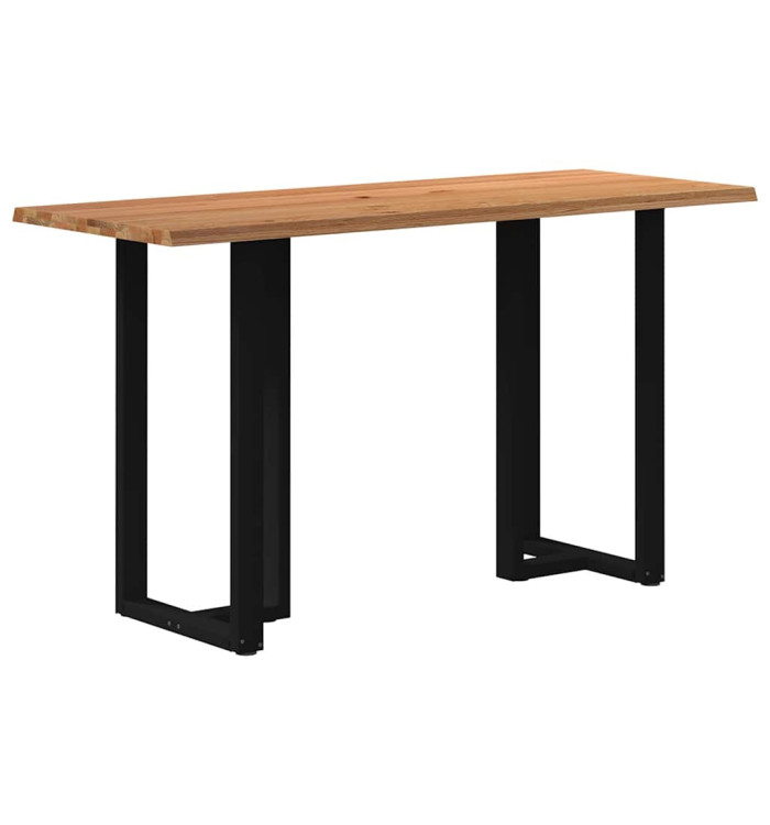 Table de bar rectangulaire en chêne massif avec bords naturels 200 x 80 x 102 cm | Mobilier & Déco