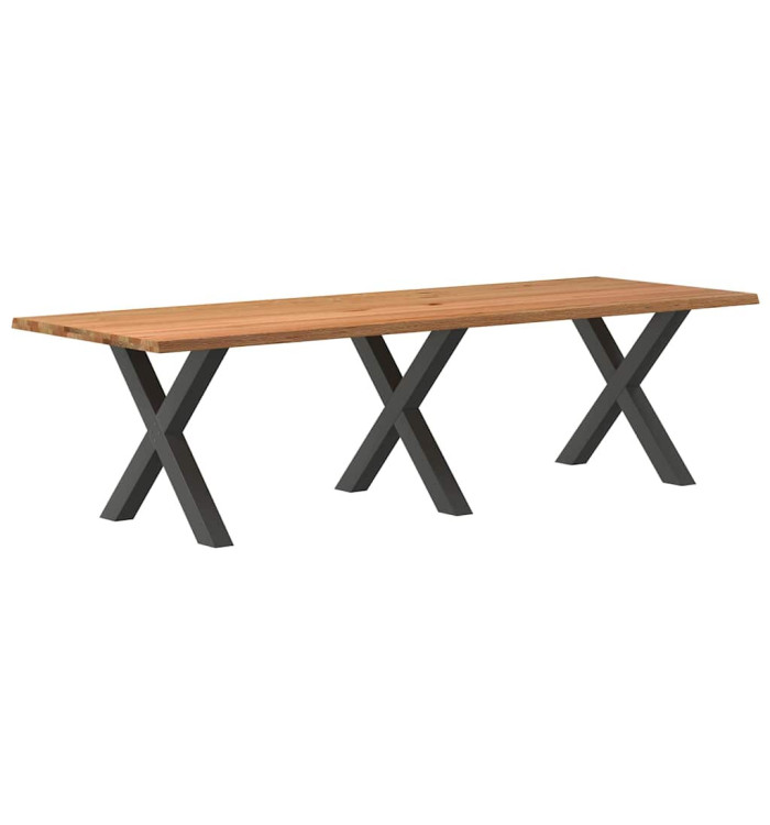 Table à manger marron clair bois de chêne massif rectangulaire | Mobilier & Déco