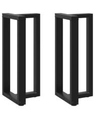 Pieds de table de bar en forme de T, 2 pièces, noir, 50 x 35 x (90-91) cm, acier | Mobilier & Déco