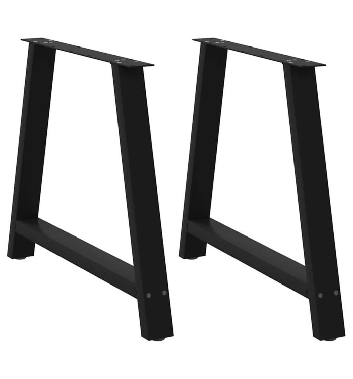 Pieds de table à manger en forme de A, 2 pièces, noir, 100 x (72-73) cm, acier | Mobilier & Déco