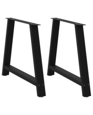 Pieds de table à manger en forme de A, 2 pièces, noir, 100 x (72-73) cm, acier | Mobilier & Déco