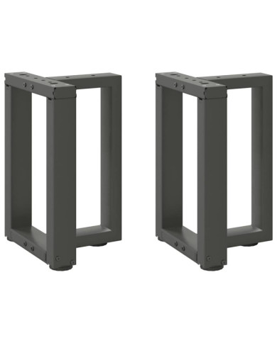Pieds de table basse en T, 2 pièces, anthracite, 28 x 25 x (42-43) cm, acier | Mobilier & Déco