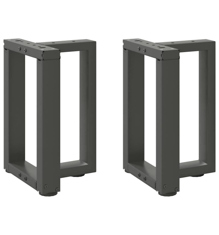 Pieds de table basse en T, 2 pièces, anthracite, 28 x 25 x (42-43) cm, acier | Mobilier & Déco