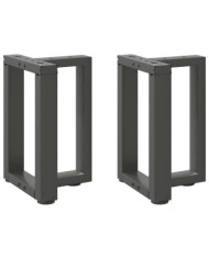 Pieds de table basse en T, 2 pièces, anthracite, 28 x 25 x (42-43) cm, acier | Mobilier & Déco