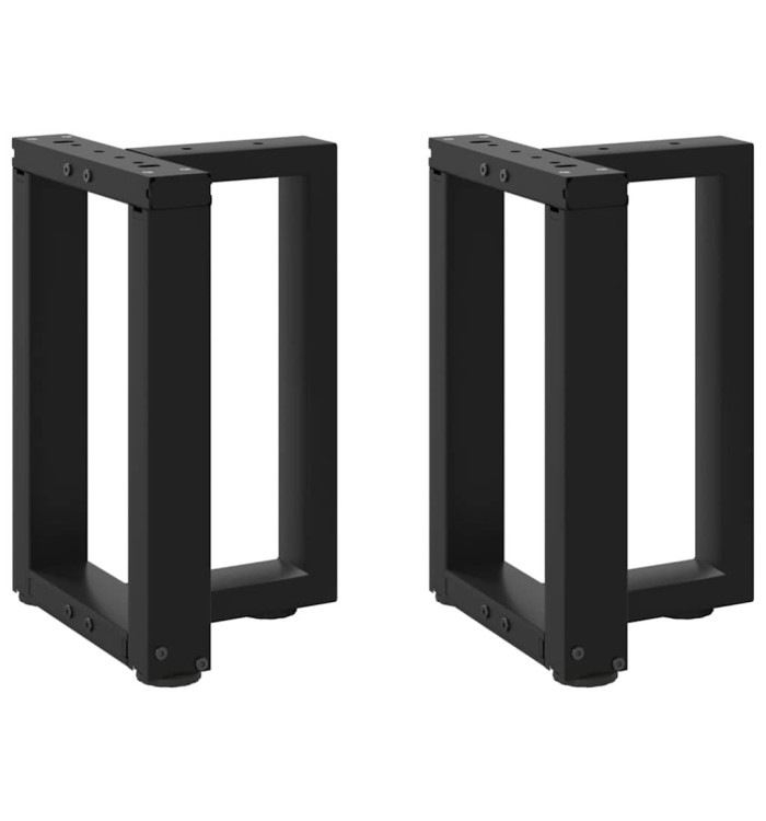 Pieds de table basse en T, 2 pièces, noir, 28 x 25 x (42-43) cm, acier | Mobilier & Déco