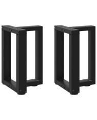 Pieds de table basse en T, 2 pièces, noir, 28 x 25 x (42-43) cm, acier | Mobilier & Déco