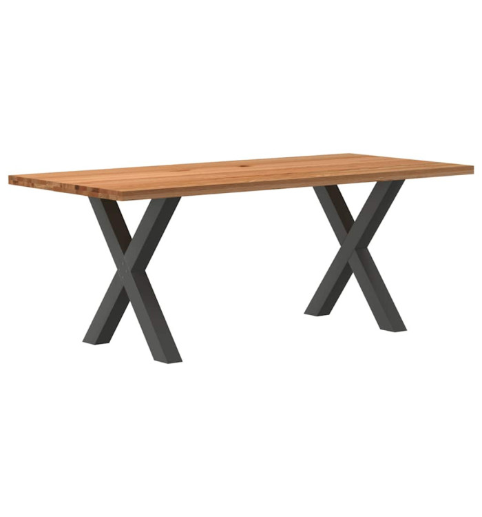 Table à manger marron clair bois de chêne massif rectangulaire | Mobilier & Déco