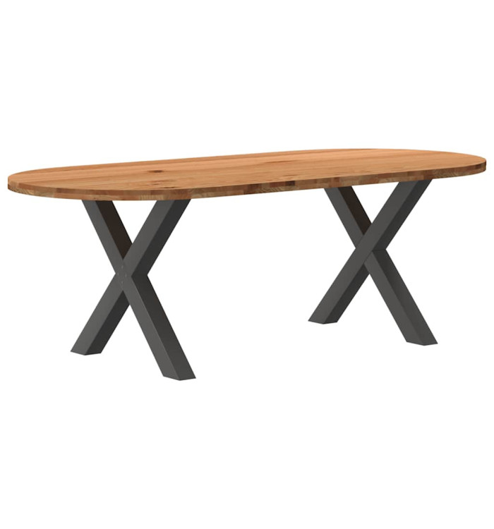 Table à manger 220x100x74 cm bois de chêne massif ovale | Mobilier & Déco