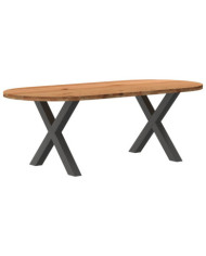 Table à manger 220x100x74 cm bois de chêne massif ovale | Mobilier & Déco
