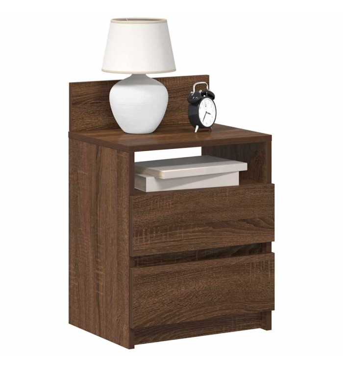 Tables de chevet 2 pcs avec 2 tiroirs chêne marron 40x33x60 cm | Mobilier & Déco