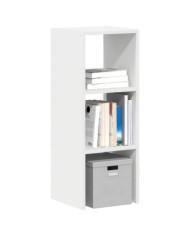 Bibliothèque empilable blanc 30x30x80 cm bois d'ingénierie | Mobilier & Déco