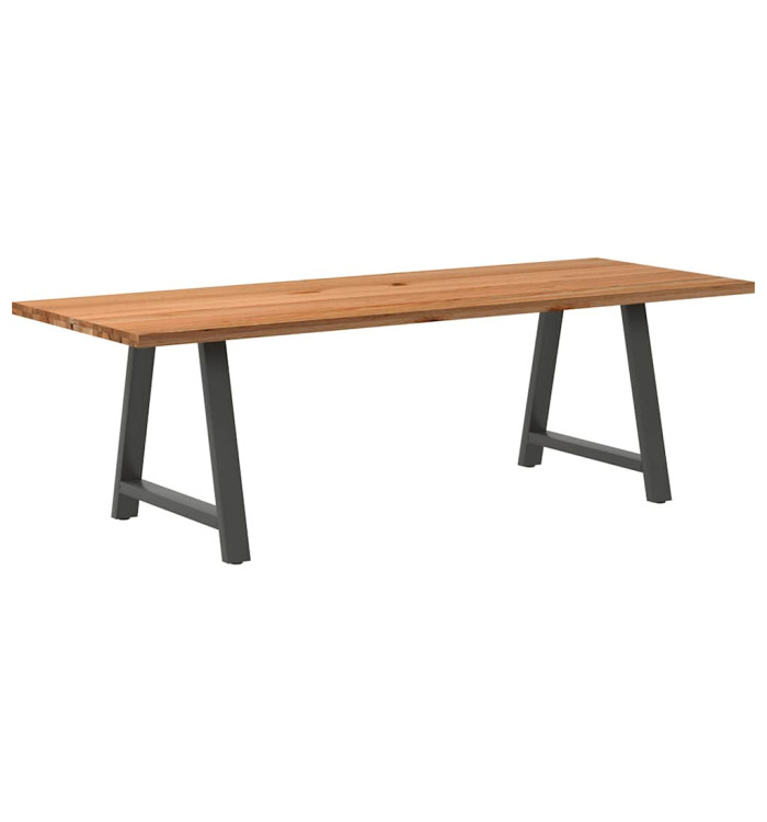 Table à manger marron clair bois de chêne massif rectangulaire | Mobilier & Déco