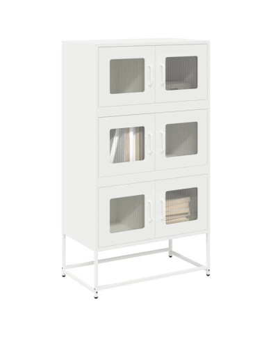 Buffet haut blanc 68x39x123 cm acier | Mobilier & Déco