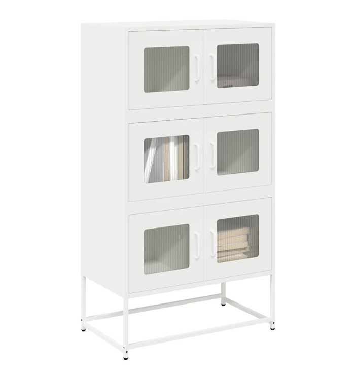 Buffet haut blanc 68x39x123 cm acier | Mobilier & Déco