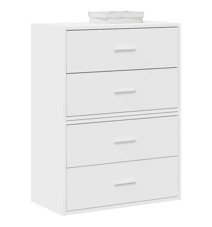 Armoires avec 2 tiroirs 2pcs blanc 60x31x40cm bois d'ingénierie | Mobilier & Déco