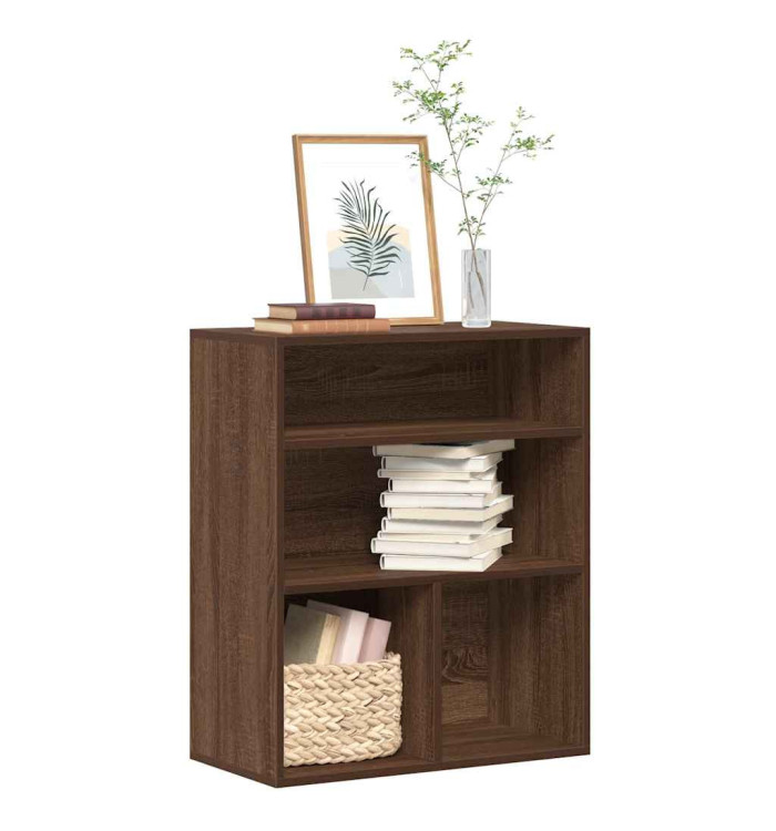 Bibliothèque chêne marron 60x30x71,5 cm bois d'ingénierie | Mobilier & Déco