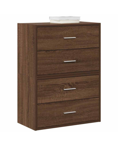 Armoires avec 2 tiroirs 2 pcs chêne marron bois d'ingénierie | Mobilier & Déco