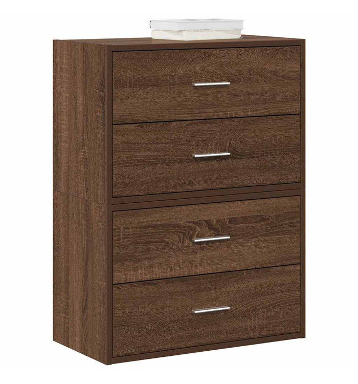 Armoires avec 2 tiroirs 2 pcs chêne marron bois d'ingénierie | Mobilier & Déco