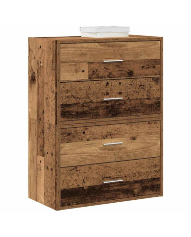 Armoires avec 2 tiroirs 2 pcs vieux bois bois d'ingénierie | Mobilier & Déco