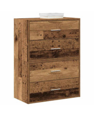 Armoires avec 2 tiroirs 2 pcs vieux bois bois d'ingénierie | Mobilier & Déco