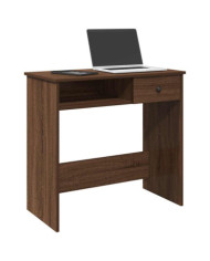 Bureau chêne marron 80x40x75 cm bois d'ingénierie | Mobilier & Déco