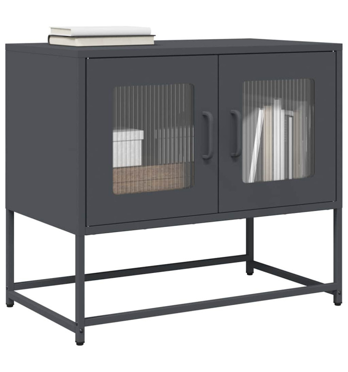 Meuble TV anthracite 68x39x60,5 cm acier laminé à froid | Mobilier & Déco