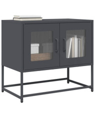 Meuble TV anthracite 68x39x60,5 cm acier laminé à froid | Mobilier & Déco