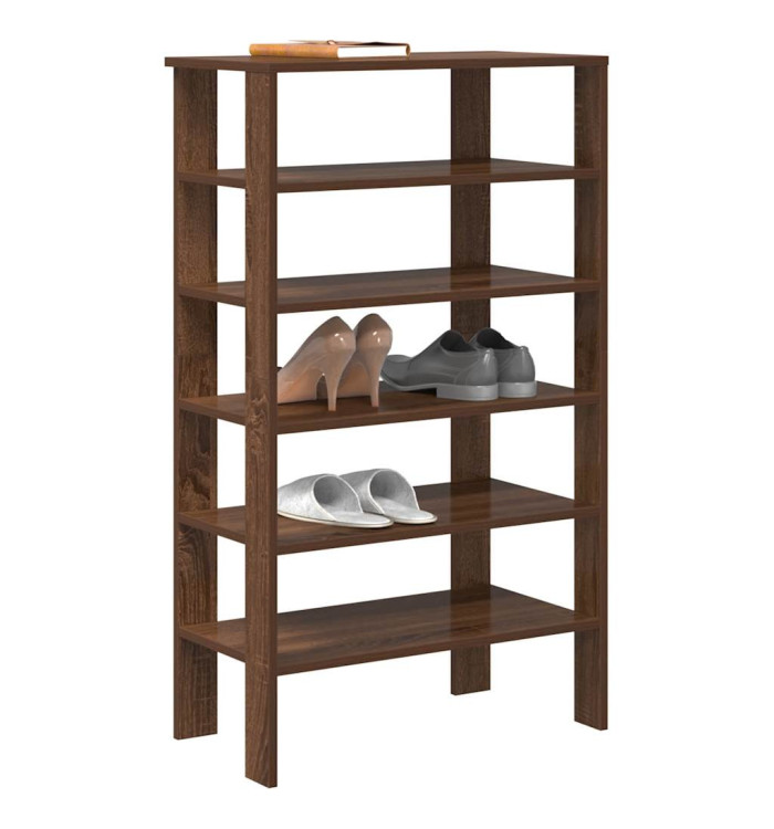 Étagère à chaussures chêne marron 61x32x105 cm bois ingénierie | Mobilier & Déco