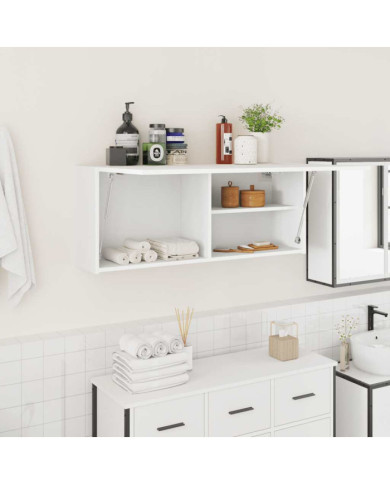 Armoire murale de bain blanc 100x25x40 cm bois d'ingénierie | Mobilier & Déco
