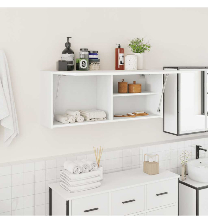 Armoire murale de bain blanc 100x25x40 cm bois d'ingénierie | Mobilier & Déco