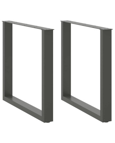 Pieds de table à manger en U 2 pièces Anthracite 80 x (72-73) cm Acier | Mobilier & Déco